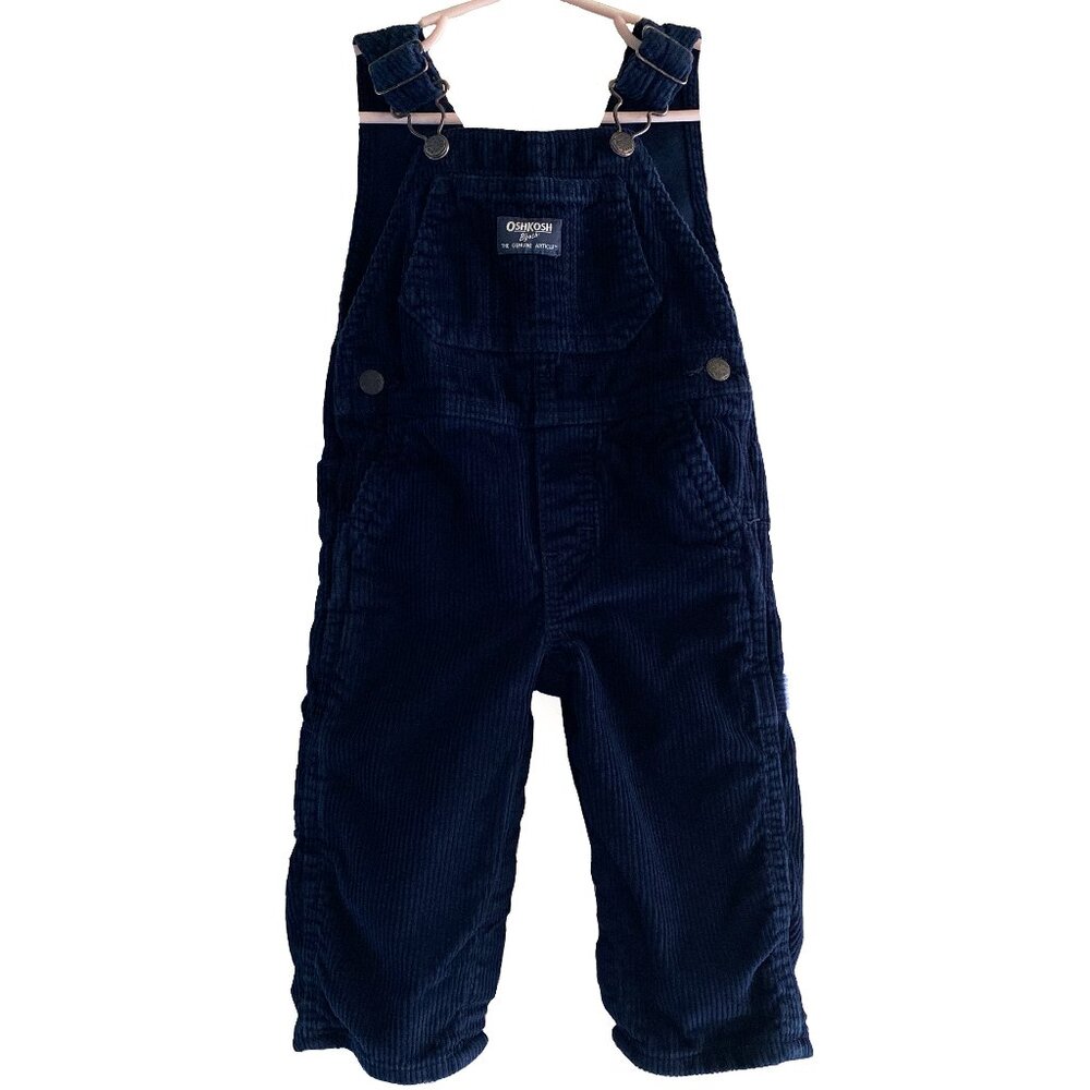 OSHKOSH B'GOSH Vestbak Corduroy Lined Adjustable Straps Snap Button Overall 12M